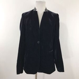 Elie Tahari Womens Tori Black Velvet One-Button‎ Blazer Jacket 2